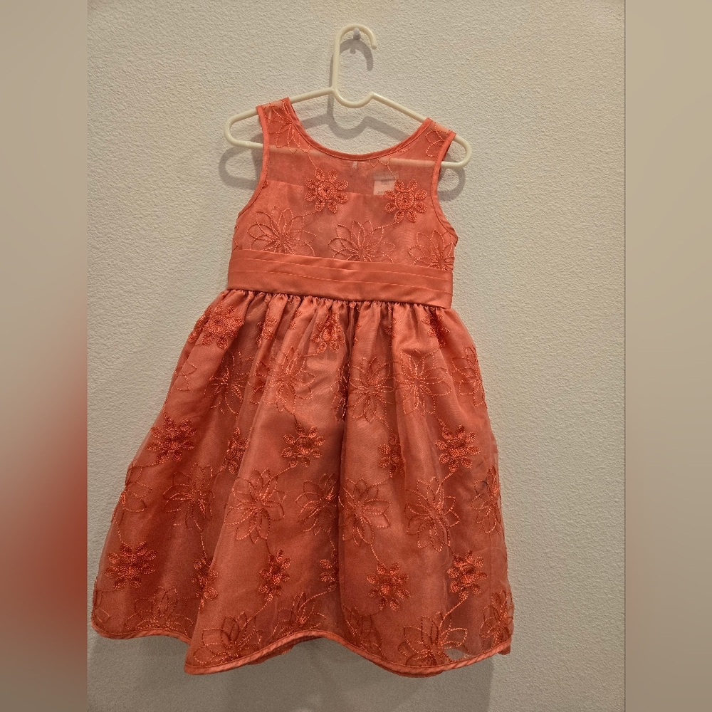 Sweet Heart Rose Orange Scoop Neck Sleeveless‎ Sundress